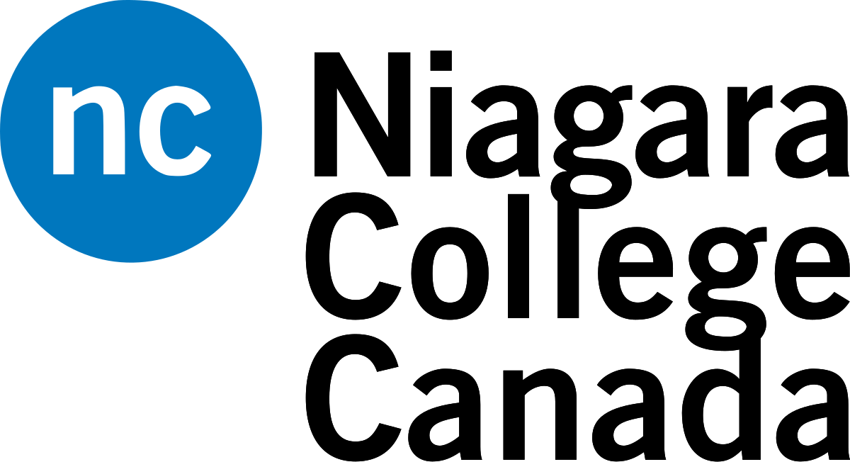 Niagara-college Canada logo Blue circle with white "nc" letters beside black text reading "Niagara College Canada".