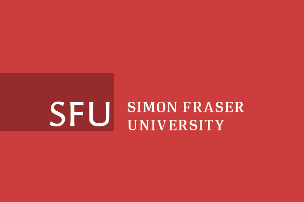 SFU logo "SFU" and "SIMON FRASER UNIVERSITY" in white text on a red background.